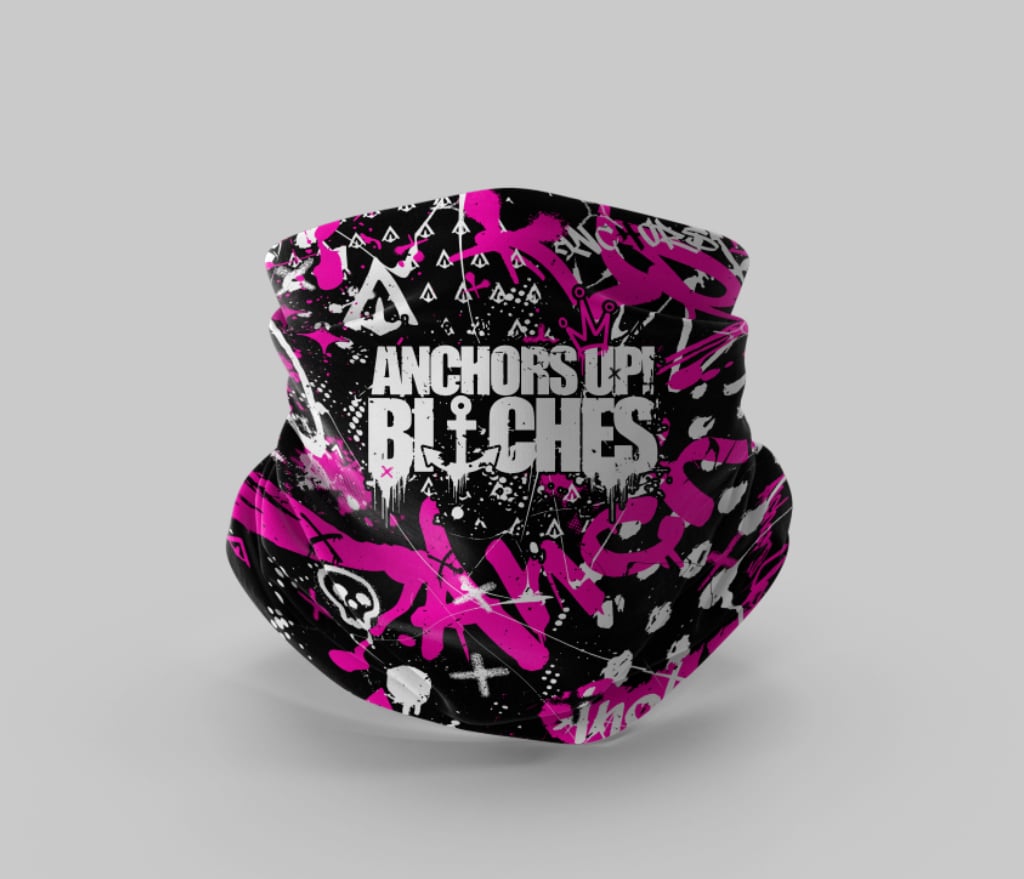 Anchors Up Bitches Pink Grafitti Gaitor